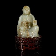 Carved jade figurine ‘Luohan and dragon’, Qing dynasty, Qianlong period