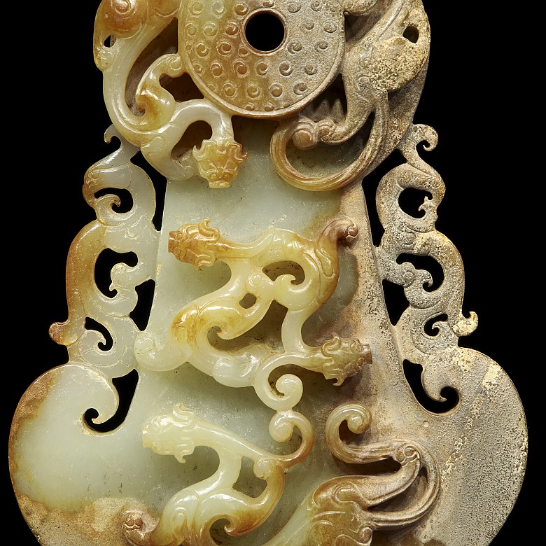 Carved jade plaque “Dragons and phoenix”, Western Han dynasty - 2