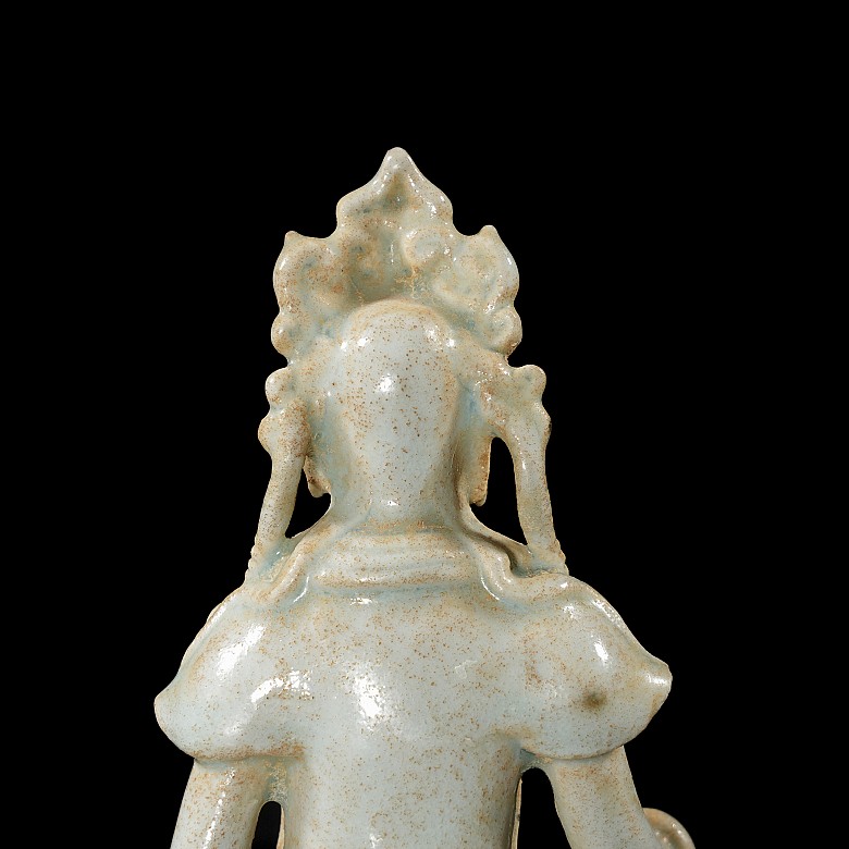 Ceramic figure with celadon glaze ‘Guanyin’, Yuan style