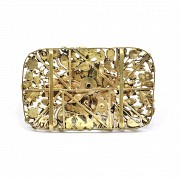 Brass buckle with matara diamonds (zircon), Indonesia