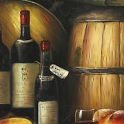 Ana D. (20th century) ‘Still life with wine and cheese’