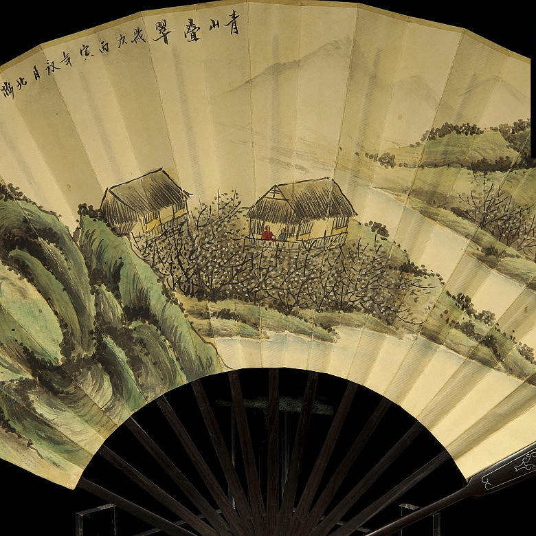 Paper fan, with Jincheng mark (1878 - 1926)