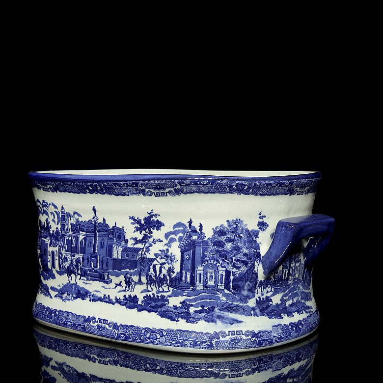 Victoria Ware Irostone “Footbath with scene”, 19th-20th century