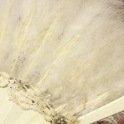 Ostrich feather fan with fan holder, 20th century