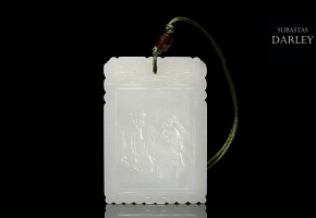 White jade plaque, Qing dynasty, Qianlong period