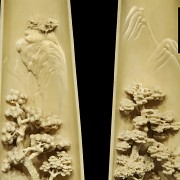 Pair of ivory armrests, early 20th century