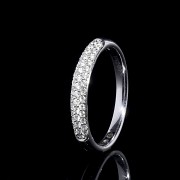 18 kt white gold and diamond half wedding ring