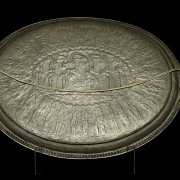 Large silver-plated metal tray, 20th century - 4