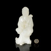 Jade figurine “Luohan with ruyi and flower”, Qing dynasty