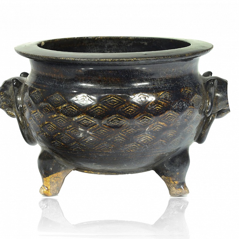 Glazed ceramic censer, 20th century