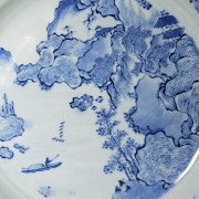 Porcelain-glazed ‘Landscape’ enamel dish, Qing dynasty