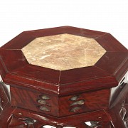 Carved wooden octagonal stand, 20th century - 6