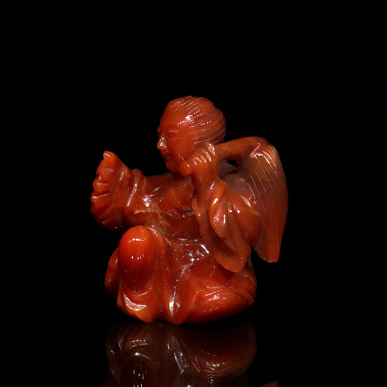 Small Chinese coral figurine 