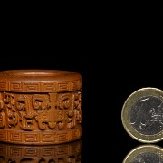 Carved wooden ring, 20th Century