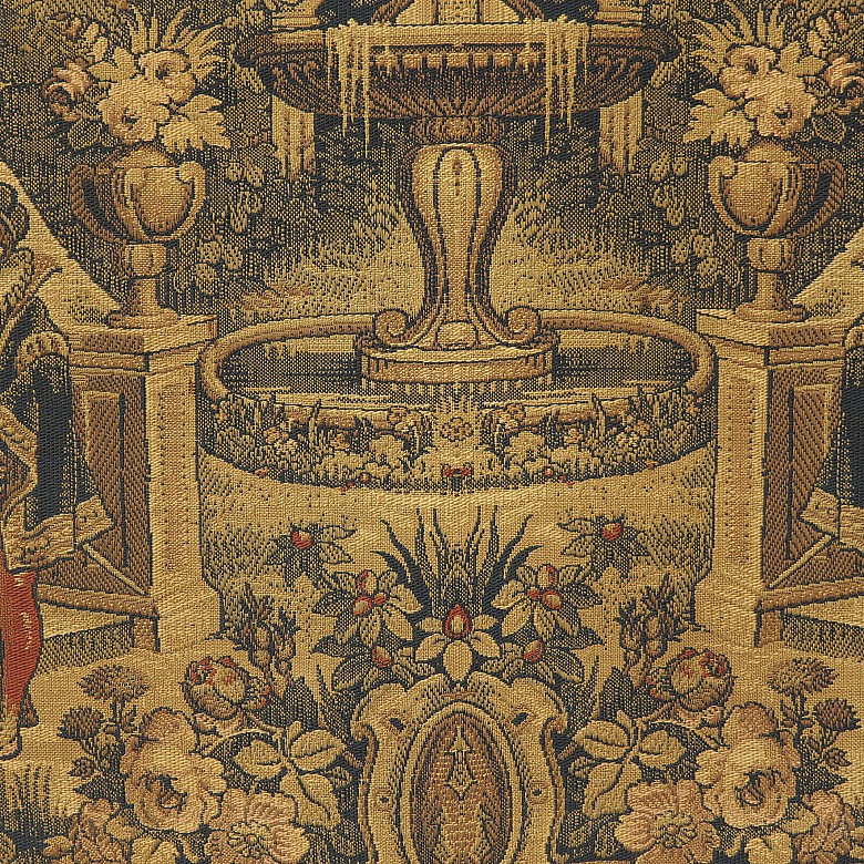 Tapestry with gallant scene, late 20th century - 4