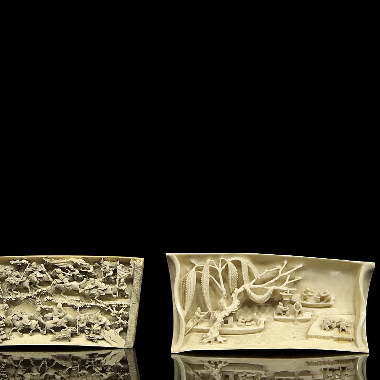 Two ivory carvings, early 20th century