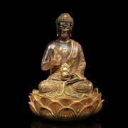 Buda Guanyin de vidrio esmaltado, dinastía Tang