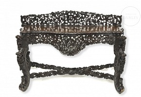 Burmese carved wooden console table, early 20th century