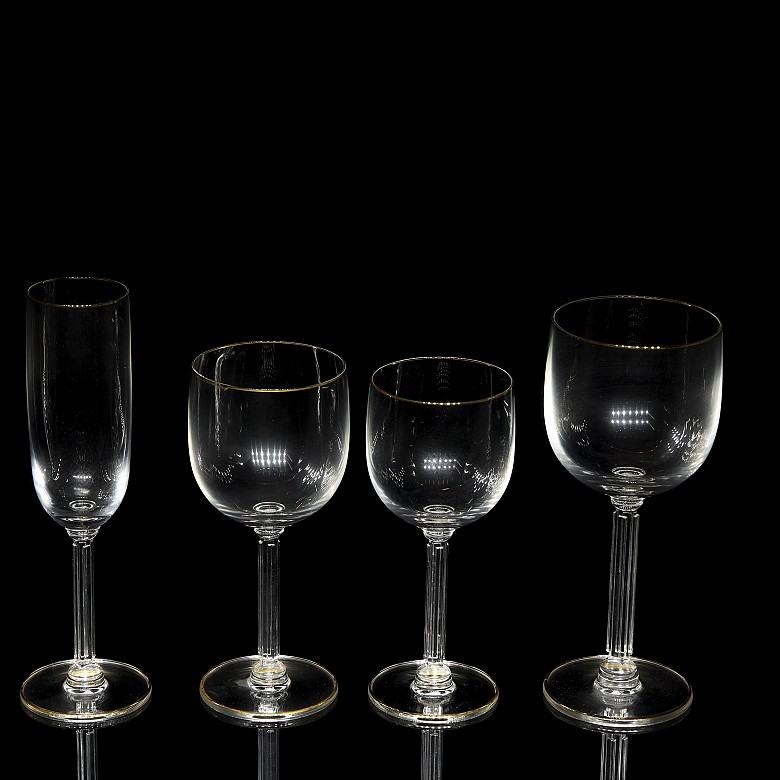 Glassware with gold-rimmed ‘Mikasa’, 20th century