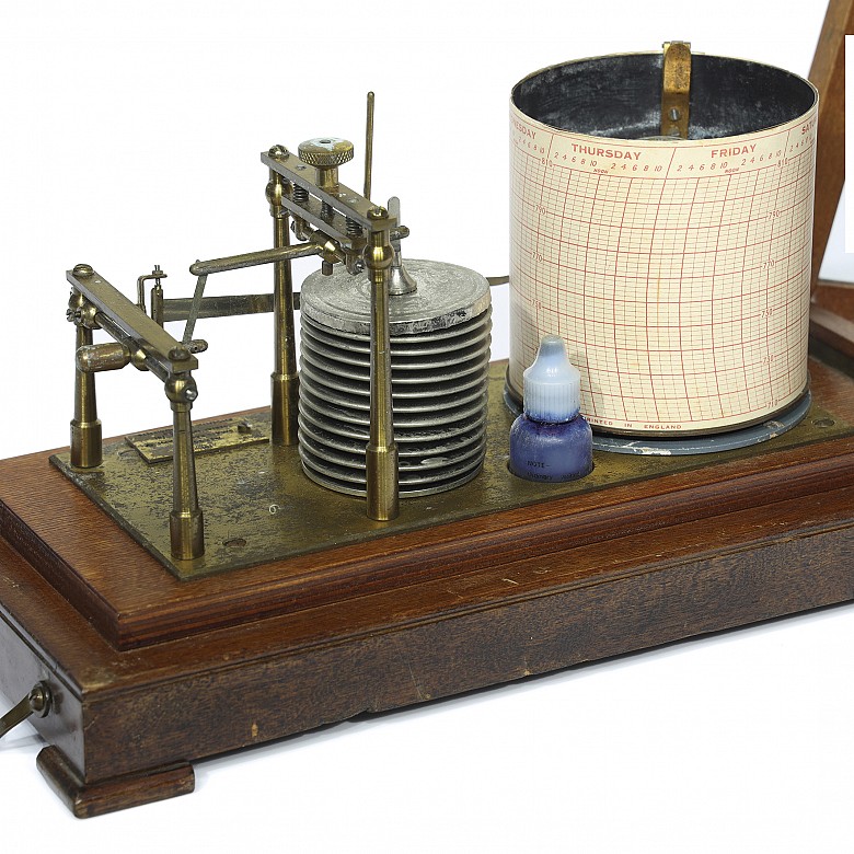 Brass and wood barograph, 20th century