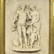 Relieve de alabastro tallado, Professor Giuseppe Lazzerini, Carrara, 1869