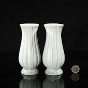 Pair of celadon-glazed vases, Hutian Kiln, Song dynasty