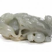 Carved jade figurine, Qing dynasty.