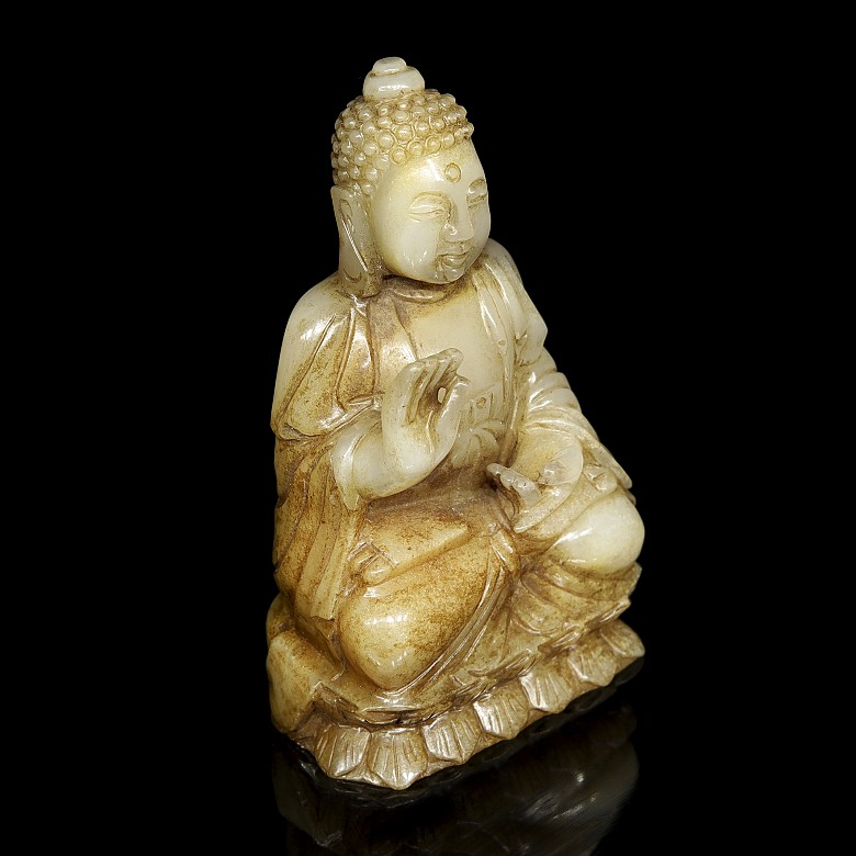 Carved jade ‘Buddha’ figure, 20th century - 6