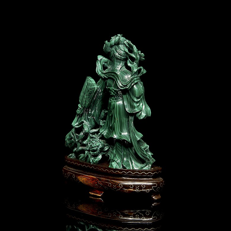 Carved malachite figure ‘Lady’, 20th century