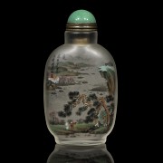 Painted glass snuff bottle, Zhou Leyuan, Qing dynasty