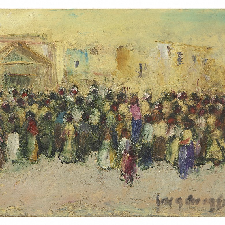 Painting “Great gathering”, 19th century - 3