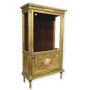 Louis XVI style gilded wood display cabinet, 20th century