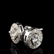 Pendientes de oro blanco de 18 k y 2 diamantes 0,71 - 0,72 ct.