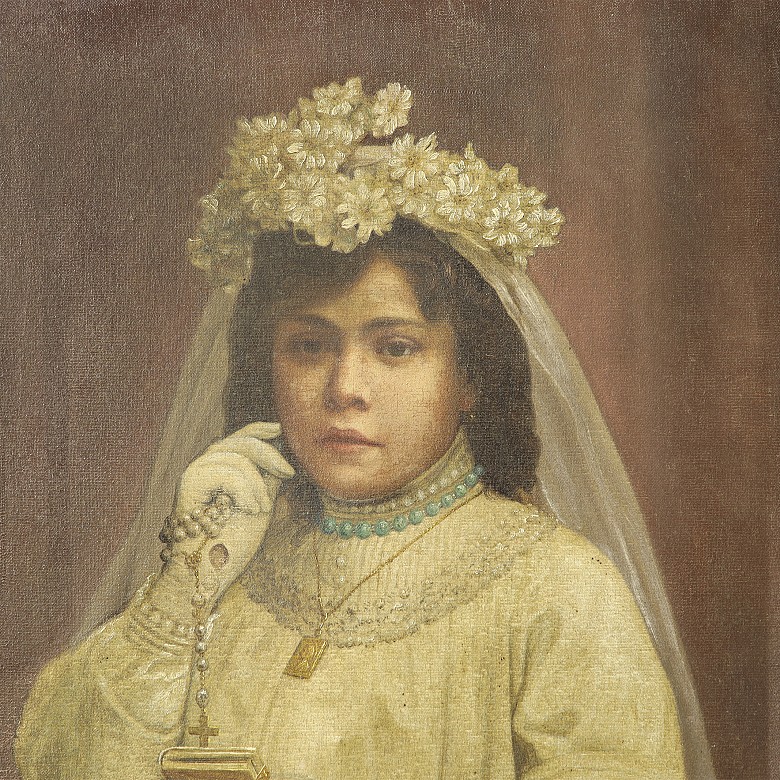 Josep Gallés i Malats (1863-1920) “Young Communion Girl” - 2