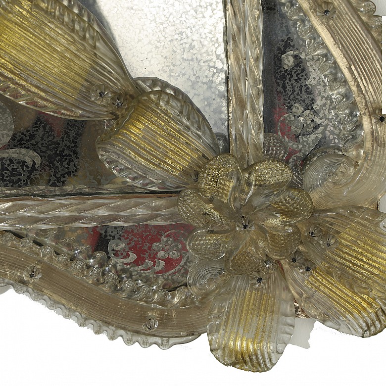 Venetian glass mirror, 20th century