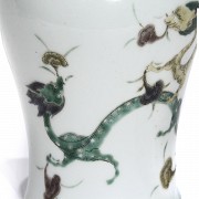 Enameled porcelain vase, with Kangxi seal.