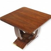 Mesa de centro cuadrada estilo Art Déco de madera Palo Santo