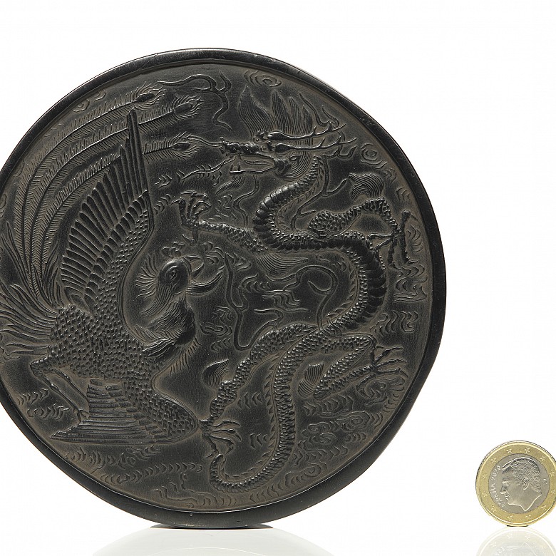 Circular Chinese ink plate, Qing dynasty