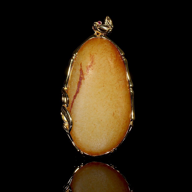 Jade and silver ‘Bamboo’ pendant, Qing dynasty