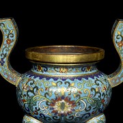 Bronze censer with cloisonné enamel, Qing dynasty