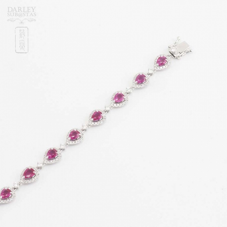 18k white gold bracelet with rubies and diamonds.