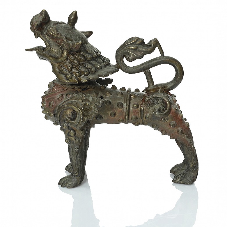 León guardián de bronce, Nepal, S.XIX