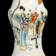 Enameled vase with a mythological scene, 19th century