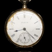 Pocket watch ‘Elgin’ in yellow gold