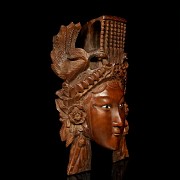 Carved wooden head, Bali, 20th century