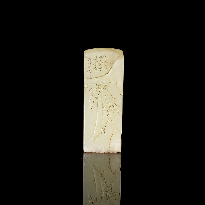 Shoushan stone seal with reliefs, Qing dynasty