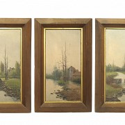 R. Molas (19th century) Set of three landscapes