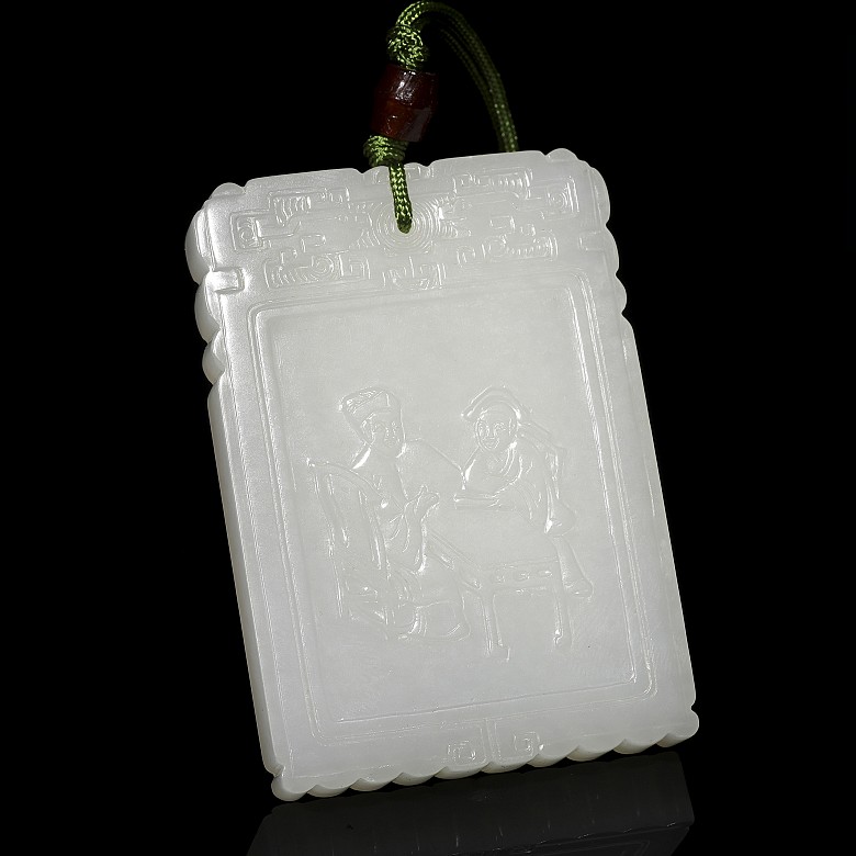 White jade plaque, Qing dynasty, Qianlong period