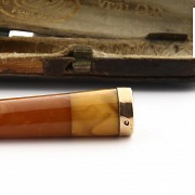 Amber and gold mouthpiece, 19th century