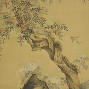 Painting “Tree in the mountain”, with Lyùn Shòu Píng signature